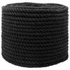 vidaXL Baumwollseil 14 mm 25 m Schwarz 100% Baumwolle