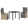 vidaXL Garten Essgruppe 3 stk. Beige Poly-Rattan