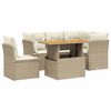 vidaXL 5-tlg. Garten-Sofagarnitur mit Kissen Beige Poly Rattan