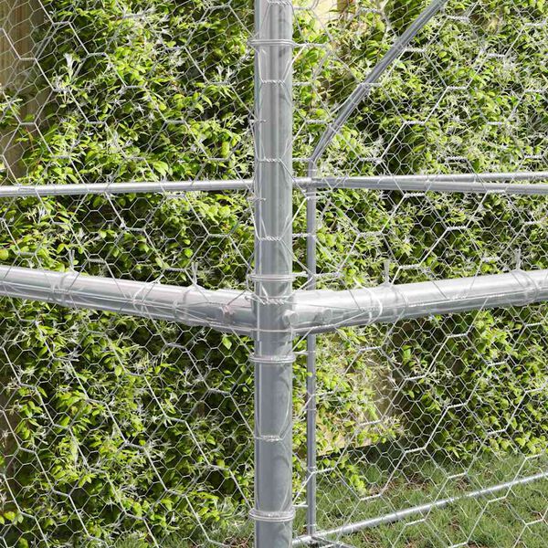 vidaXL Hundek&auml;fig 3 pcs Silber 6 x 2 x 2 m Verzinkter Stahl