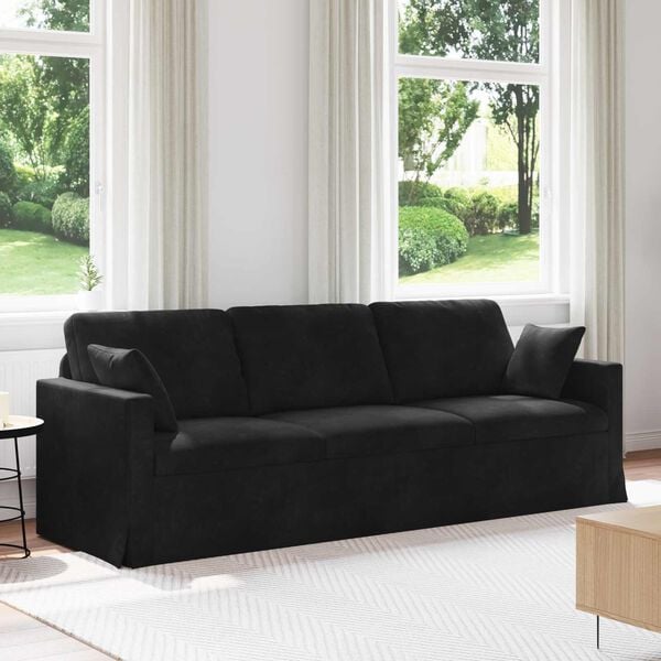 vidaXL Sofa Schwarz 228 x 78 x 80 cm Samt