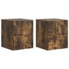 vidaXL Wandmontierter Nachttisch 2 pcs Ger&auml;ucherte Eiche Holzwerkstoff