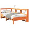 vidaXL Massivholzbett mit Regal ohne Matratze Wachsbraun 90x200 cm