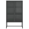 vidaXL Highboard Anthrazit 80x35x135 cm Stahl und Gehärtetes Glas