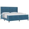 vidaXL Boxspringbett mit Matratze mit Kopfteil Blau 200 x 200 cm Samt