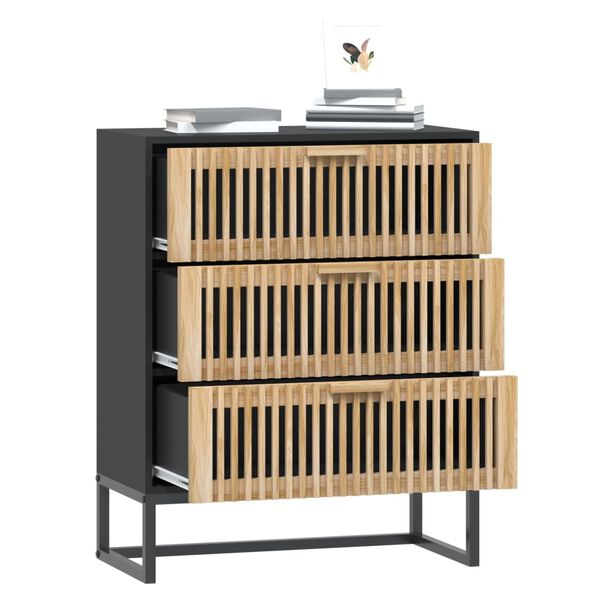 vidaXL Sideboard Schwarz 60x30x75 cm Holzwerkstoff