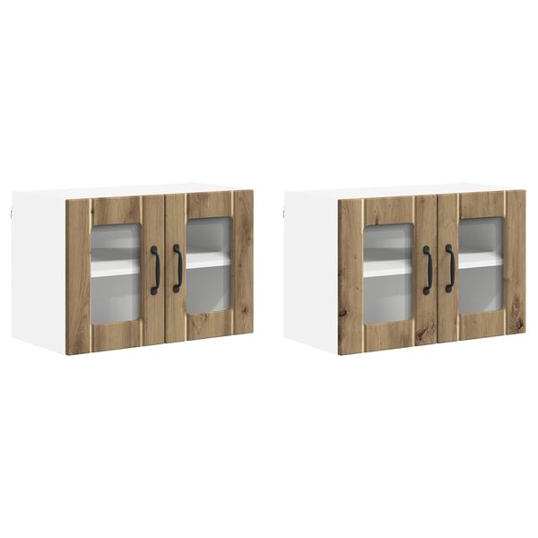 vidaXL K&uuml;chenschrank Lucca 2 pcs Artisan-Eiche 60 x 31 x 40 cm
