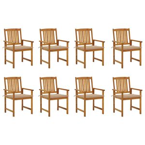 vidaXL Gartenst&uuml;hle mit Kissen 8 Stk. Massivholz Akazie