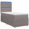 vidaXL LED Boxspringbett mit Matratze Taupe 90 x 190 cm Stoff