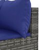 vidaXL 10-tlg. Garten-Lounge-Set mit Kissen Grau Poly Rattan