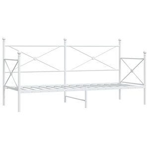 vidaXL Tagesbett ohne Matratze Wei&szlig; 90x200 cm Stahl