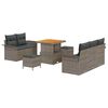 vidaXL Garten-Sofa-Set mit Kissen mit Speicher mit Kissen 8 pcs Grau