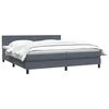 vidaXL Boxspringbett mit Matratze Dunkelgrau 180x210 cm Samt