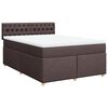 vidaXL Boxspringbett mit Matratze Dunkelbraun 140x190 cm Stoff