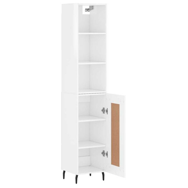vidaXL Highboard Hochglanz-Wei&szlig; 34,5x34x180 cm Holzwerkstoff
