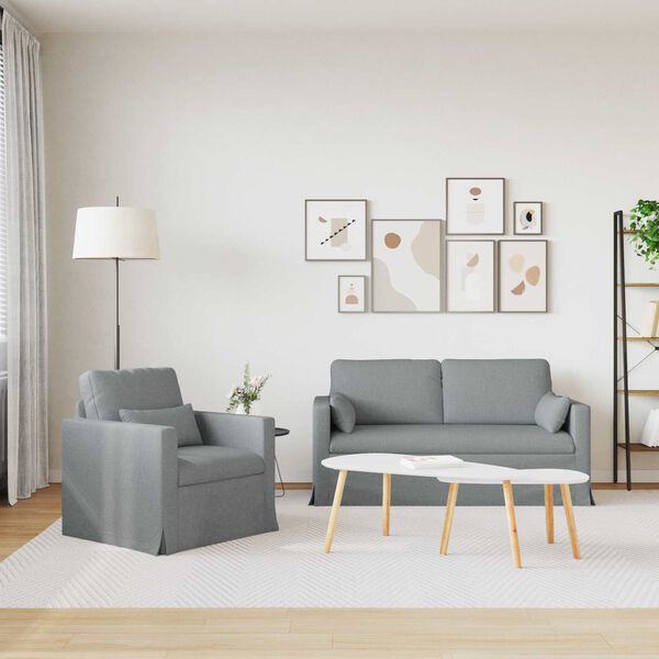 vidaXL Sofa 2 pcs Hellgrau 158 x 78 x 80 cm Stoff