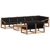 vidaXL Outdoor-Sofagarnitur mit Kissen 9 pcs Nat&uuml;rlich und Schwarz