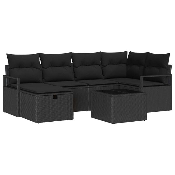 vidaXL Gartensofa-set mit Kissen mit Speicher Poly-Rattan