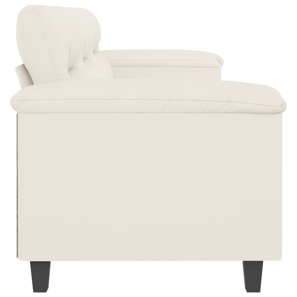 vidaXL 3-Sitzer-Sofa Creme 180 cm Kunstleder