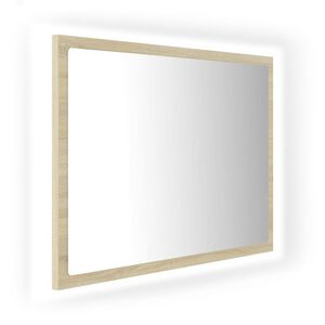 vidaXL LED-Badspiegel Sonoma-Eiche 60x8,5x37 cm Acryl
