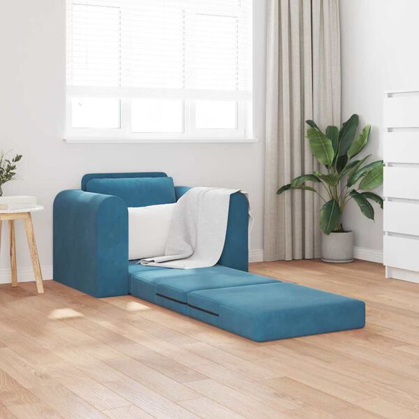 vidaXL Schlafsofa Blau 98 x 71 x 83 cm Samt