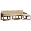 vidaXL Outdoor-Sofagarnitur mit Kissen 5 pcs Natur und Beige
