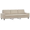 vidaXL 3-Sitzer-Sofa mit Hocker Creme 210 cm Mikrofasergewebe
