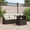 vidaXL Gartensofa-set mit Kissen 5 pcs Braun Poly-Rattan