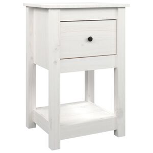 vidaXL Nachttisch Wei&szlig; 40x35x61,5 cm Massivholz Kiefer