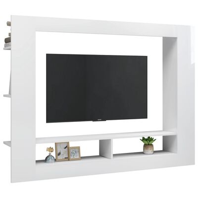 vidaXL TV-Schrank Hochglanz-Weiß 152 x 22 x 113 cm Spanplatte