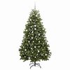 vidaXL K&uuml;nstlicher Weihnachtsbaum Gr&uuml;n 210 cm PVC und Metall