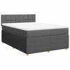 vidaXL Boxspringbett mit Matratze Dunkelgrau 140x190 cm Stoff