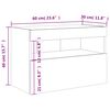 vidaXL TV-Wandschrank mit LED-Leuchten Grau Sonoma 60x30x40 cm