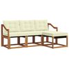 vidaXL Outdoor-Sofagarnitur mit Kissen 4 pcs Natur und Creme