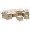 vidaXL Gartensofa-set mit Kissen 13 pcs Beige und Creme Poly-Rattan