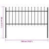 vidaXL Gartenzaun mit Speerspitze Stahl 181 x 80 cm Schwarz