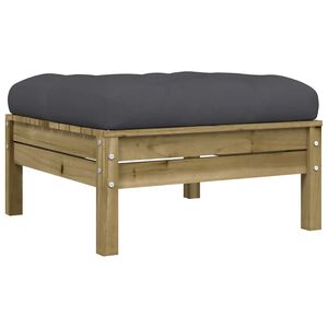 vidaXL Gartenhocker mit Kissen Kiefernholz Impr&auml;gniert