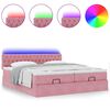 vidaXL Ottoman-Bett mit Matratzen & LEDs Rosa 180x200 cm Samt