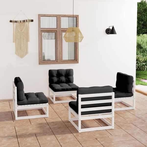 vidaXL 4-tlg. Garten-Lounge-Set mit Kissen Kiefer Massivholz