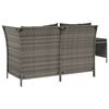 vidaXL 3-tlg. Garten-Lounge-Set mit Kissen Grau Poly Rattan