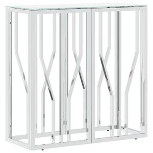 vidaXL Konsolentisch Silbern 70x30x70 cm Edelstahl und Glas