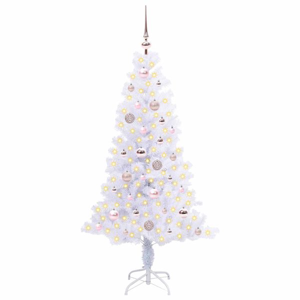 vidaXL K&uuml;nstlicher Weihnachtsbaum Wei&szlig; 150 cm PVC und Stahl