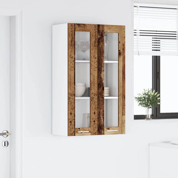vidaXL H&auml;ngeschrank mit T&uuml;r Altholz 60 x 31 x 100 cm Holzwerkstoff