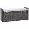vidaXL Sitzbank mit Stauraum Schwarz gewaschen 110 x 40 x 50 cm Rattan