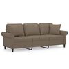 vidaXL 3-Sitzer-Sofa mit Kissen Taupe 180 cm Stoff