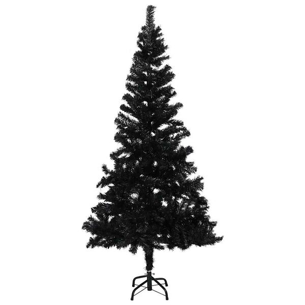 vidaXL K&uuml;nstlicher Weihnachtsbaum Beleuchtung & Kugeln Schwarz 120 cm