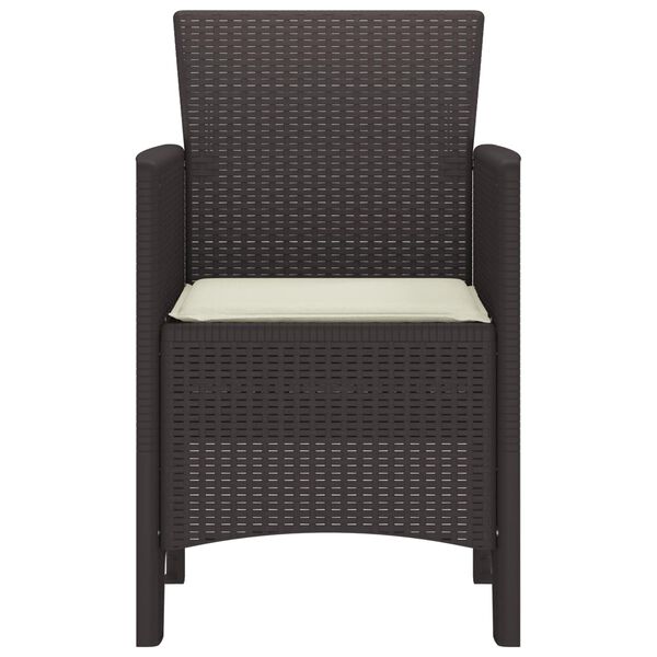 vidaXL Gartenstuhl mit Kissen 2 pcs Braun 53 x 49 x 85 cm Polypropylen