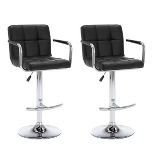 vidaXL Barhocker 2 Stk. Schwarz Kunstleder