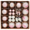 vidaXL Weihnachtskugel-Set 40 pcs Weiß und Rosa Kunststoff