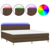 vidaXL Boxspringbett mit Matratze & LED Dunkelbraun 160x200 cm Stoff